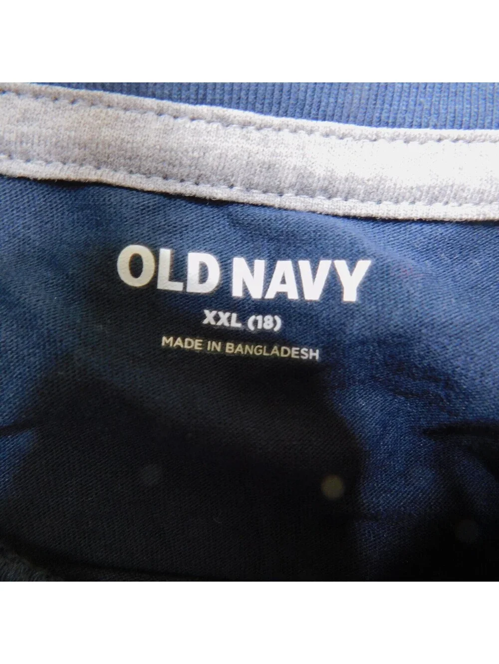 Old Navy Boys XXL 18 Blue Short Sleeve Crew Neck T-Shirt Plain Soft Cotton NWT